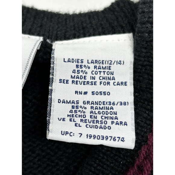 Vintage Bobbie Brooks Floral Embroidered Sweater Felted Black Lg Cottagecore E2‎ - Picture 9 of 14